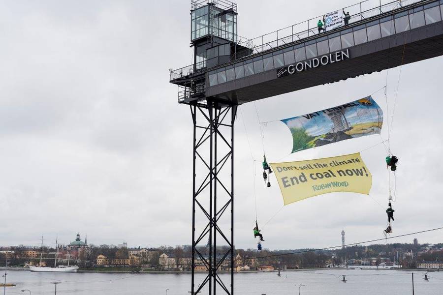 Protest in Stockholm zur Vattenfall-Jahreshauptversammlung 2016