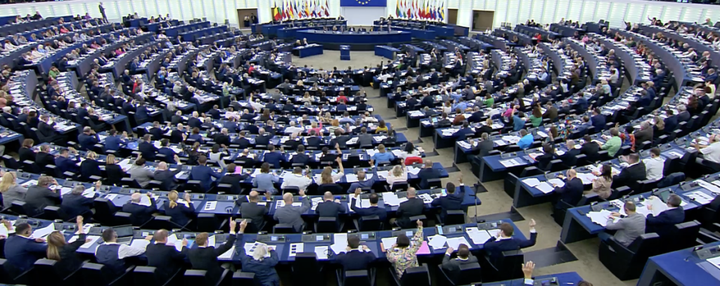 Das EU-Parlament während der Wahl (Foto: Screenshot) Bild des EU Paralemts während der Wahl