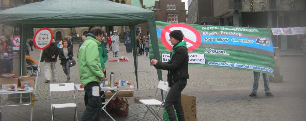 RoWo-Infostahd gegen Fracking 2015