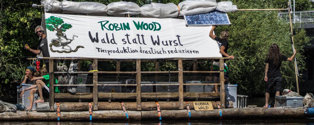 ROBIN WOOD-Floßtour 2018 (Foto: ROBIN WOOD, Paul Backwinkel)