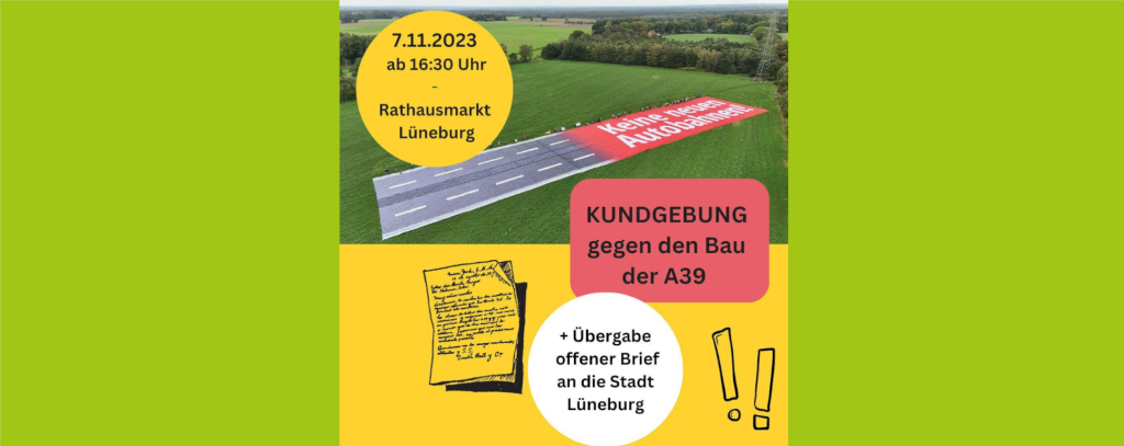 Einladungsflyer A39-Protest Lüneburg