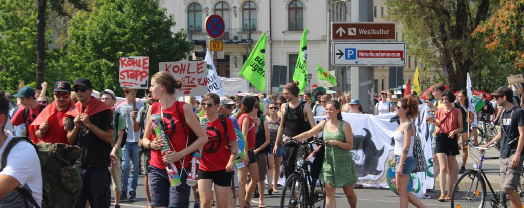 Kohle Stoppen Demo in leipzig, Juli 2018