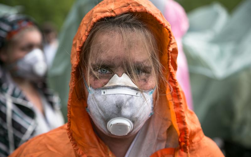 "Ende Gelände"-Proteste im Lausitzer Kohlerevier im Mai 2016