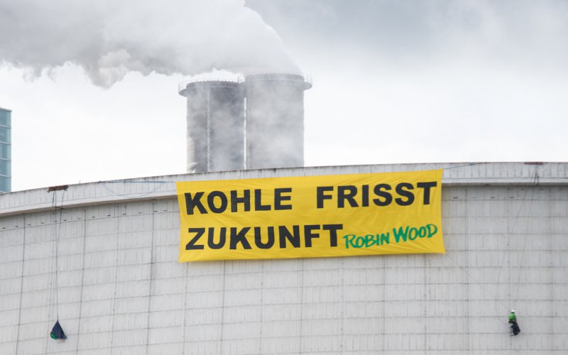 Aktion Kühlturm Kohlekraftwerk Hamburg-Moorburg