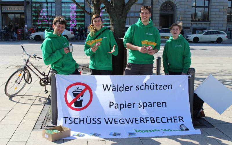 Wegwerfbecher Cupifesto Aktionstag Hamburg Alster