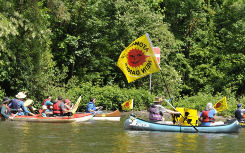 Anti-Atom-Demo & Flussaktionstag auf und an dem Neckar am 21.5.2017 (Foto: Daniel Schöngart/ ROBIN WOOD) Anti-Atom-Demo & Flussaktionstag auf und an dem Neckar am 21.5.2017
