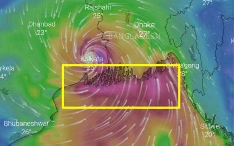 Zykoln Amphan trifft die Küste von Bangladesch