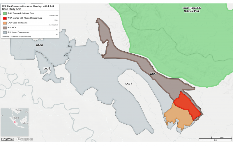 Wildlife Conservation Area Overlap with LAJ4 Case Study Area