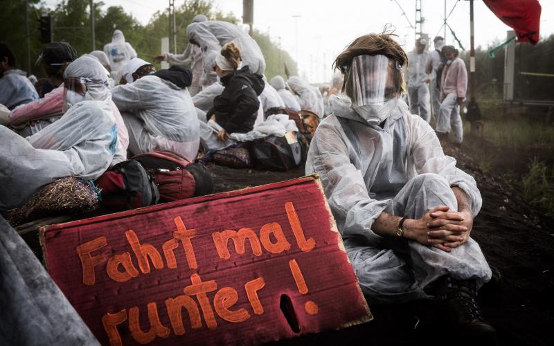 "Ende Gelände"-Proteste im Lausitzer Kohlerevier im Mai 2016