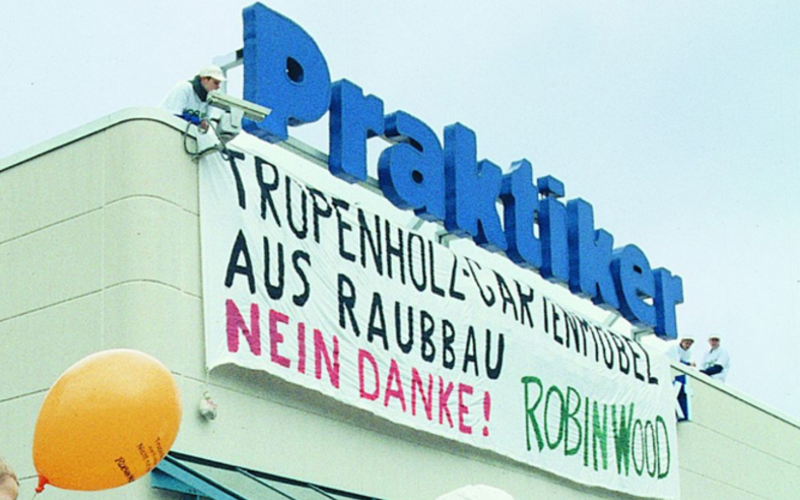 Protest bei der Baumarktkette "Praktiker"